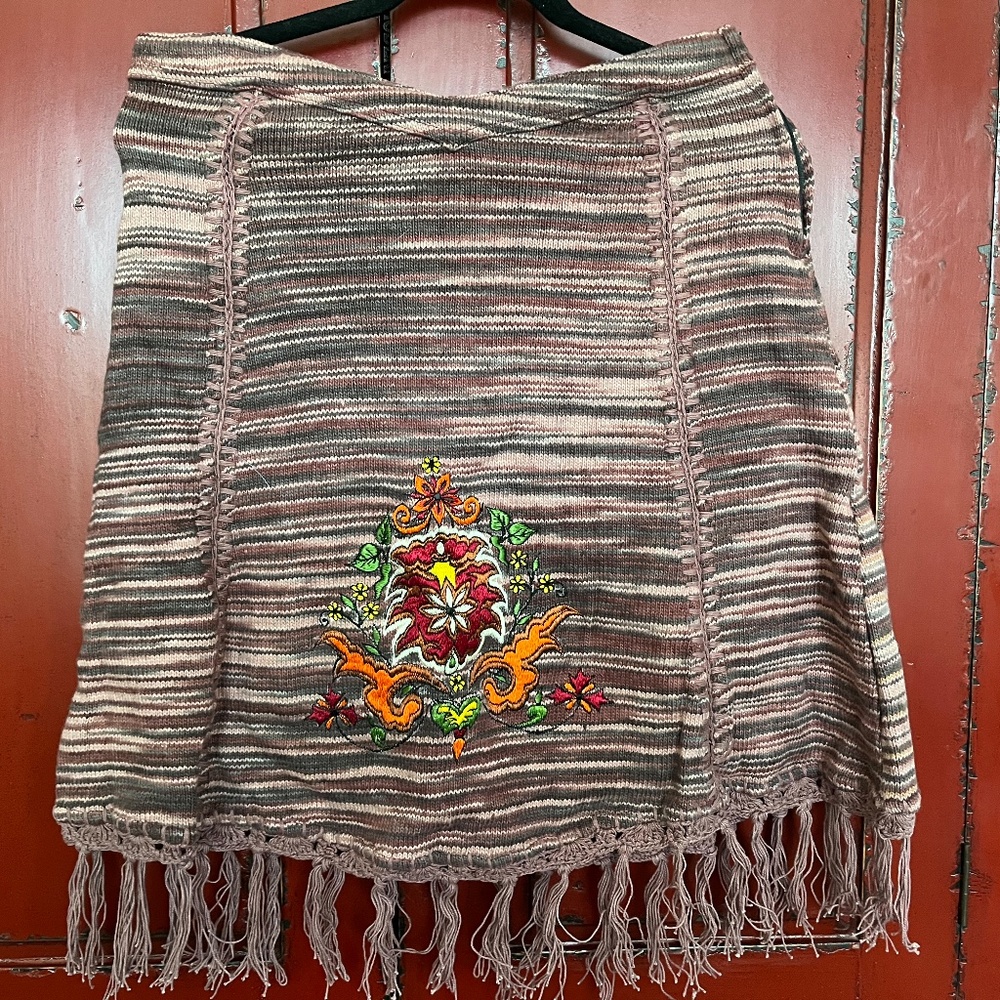 Kathmandu Cotton Knit Embroidered Skirt